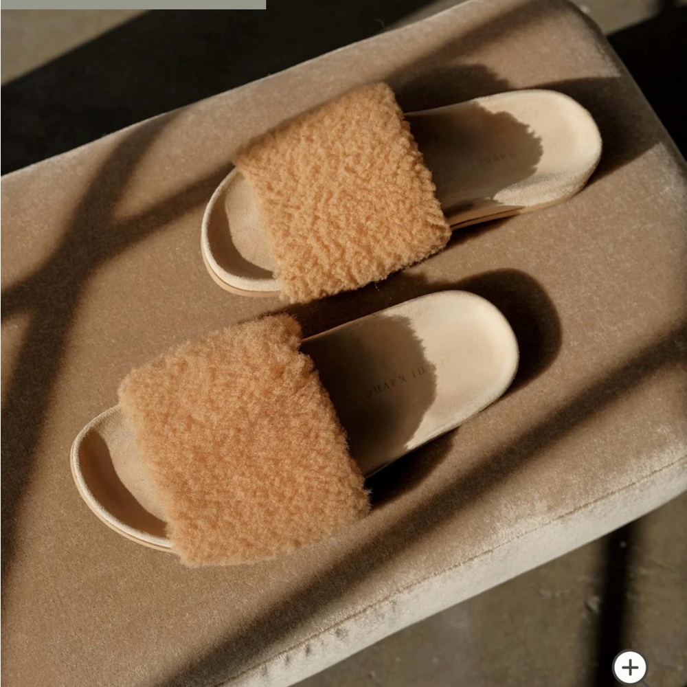 Jenni Kayne Shearling Slide Sandals, Size 40